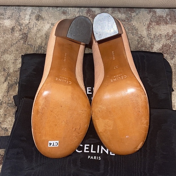 Celine Phoebe Philo Pink Python Wooden Heels - Picture 7 of 10